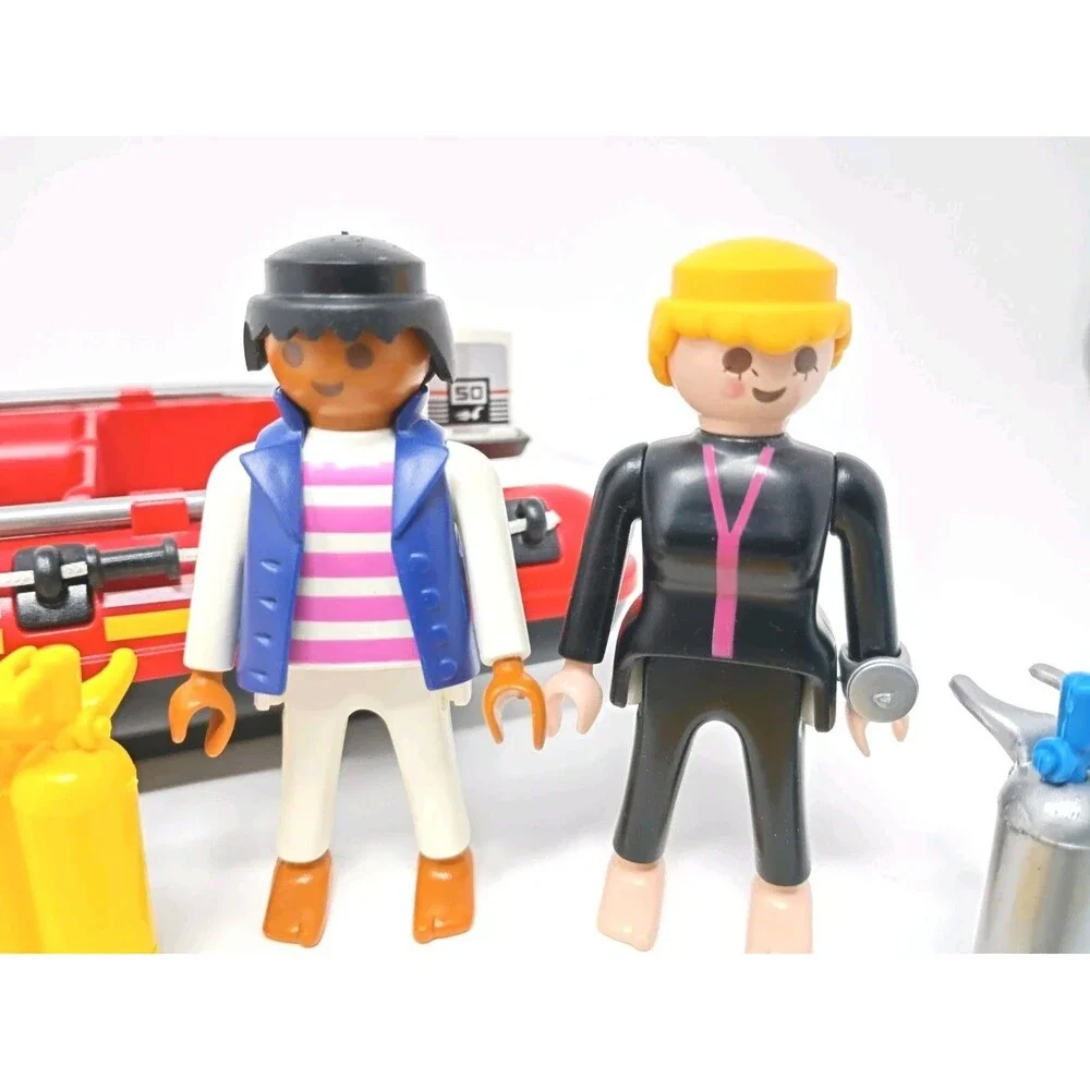 Vintage Playmobil 3772 Divers Raft Boat Scuba Gear 1993 Incomplete